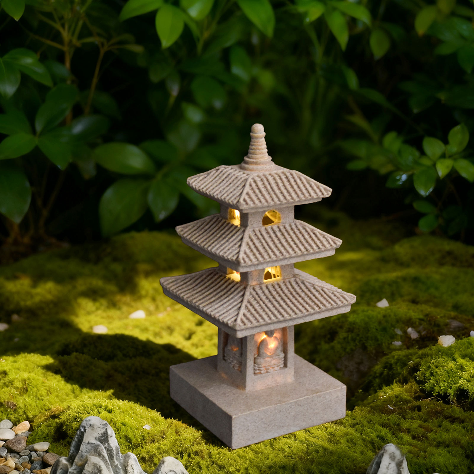 태양광 탑 랜턴 정원 장식품 야외 젠 스타일 일본식 램 - Resin Art Lamp 리뷰 및 가격